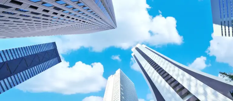 ビルと青空